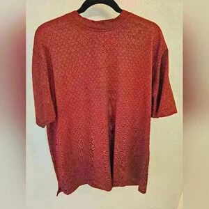 Antonio Gabrieli Men's Shirt Rich Red Maroon Made in Italy Y2k